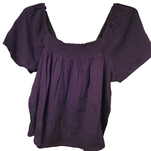 Black Top 100% Cotton Gauze Sleep Shirt Lounge Women's Small 4-6 JH1736 - Picture 3 of 4